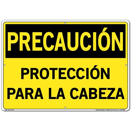 Vestil Aluminum Sign, 14-1/2" Height, 20-1/2" Width, Aluminum, Rectangle, Spanish SI-C-09-E-AL-063-S